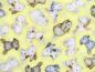 Preview: Patchworkstoff mit Hasenbabies aus der Kollektion Farm Babies mit gelben Hintergrund